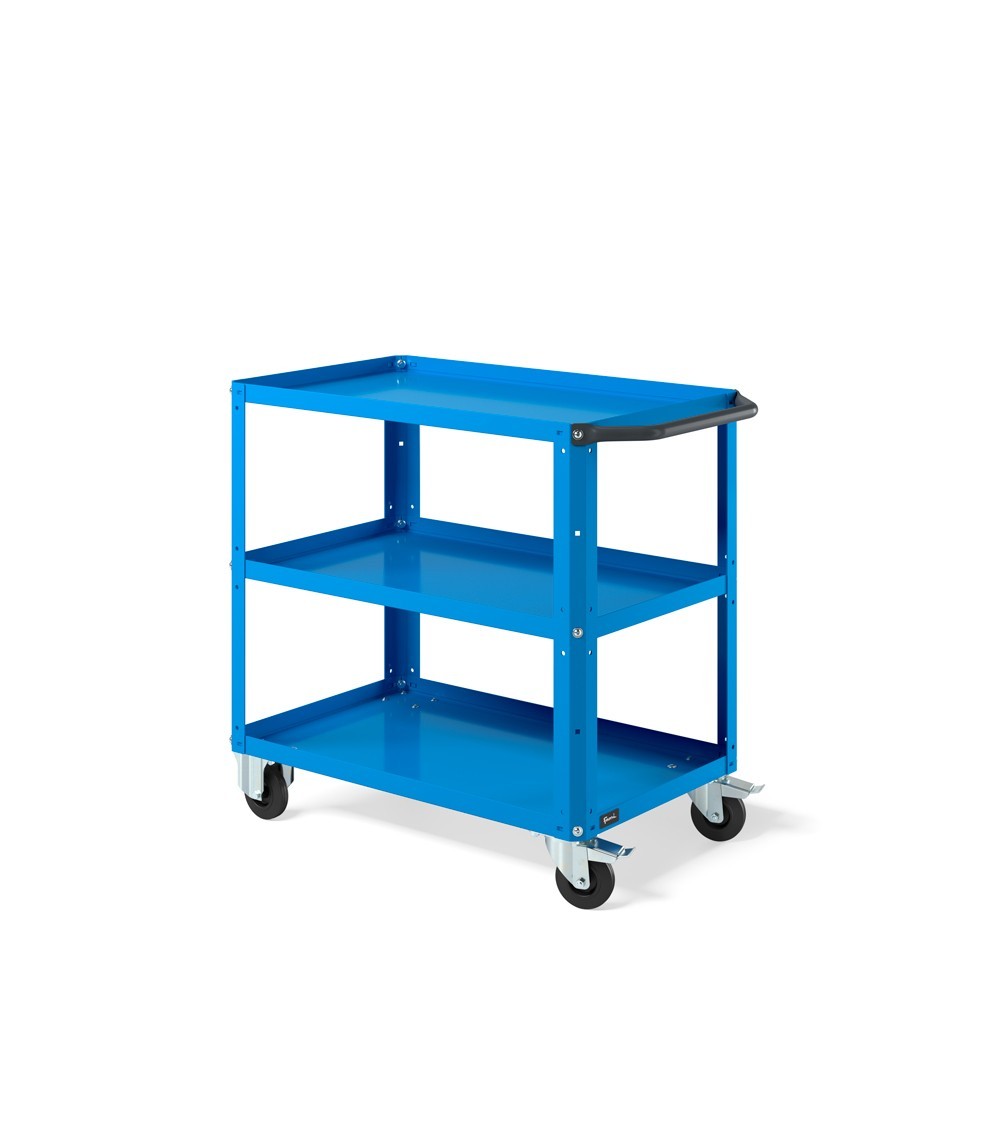 Carrello Clever Small con piano in acciaio aggiuntivo CLEVER0906, colore blu RAL 5012