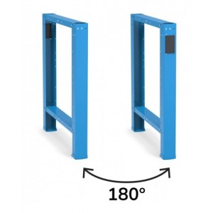 Banco professionale con porta, ripiano regolabile e 5 cassetti, 250 cm, blu e antracite