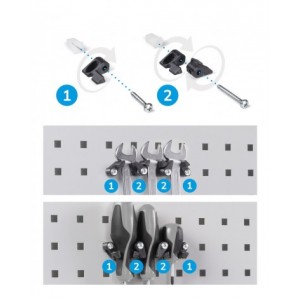 Banco professionale regolabile con parete e 11 cassetti, 250 cm, grigio e antracite