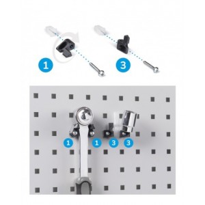 Banco professionale regolabile con parete e 11 cassetti, 250 cm, grigio e antracite