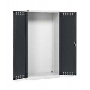 Schrank mit geschlitzten Türen, 1023x555x2000 H mm, hellgrau und anthrazitgrau