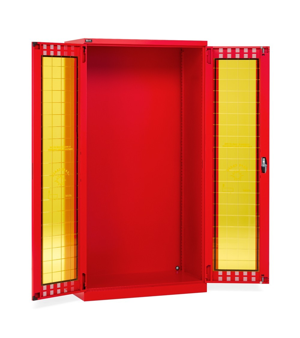 Schrank mit geschlitzten Türen Safe Crash, 1023x555x2000 H mm, rot