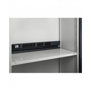 Canaletta elettrica per multiprese per armadio, L1008 x P64 x H140 mm