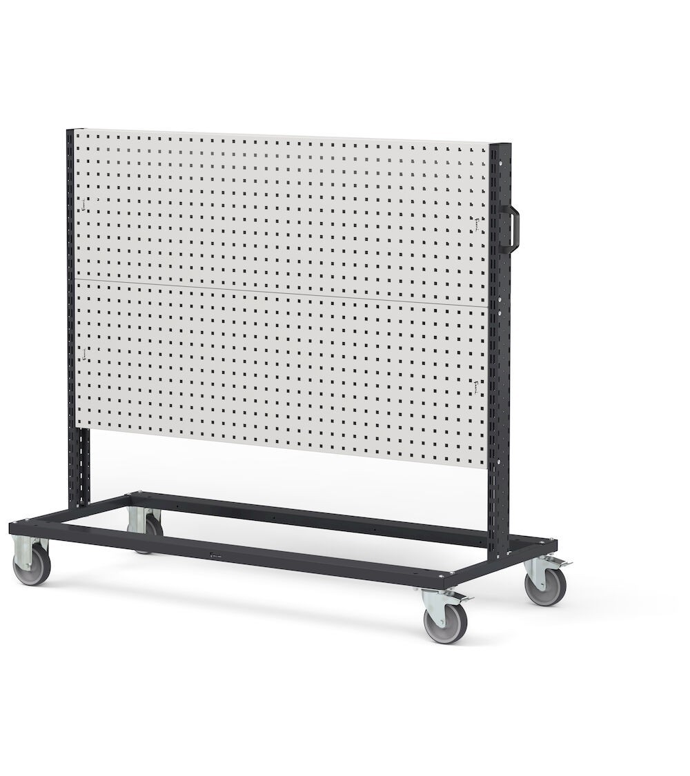 Carrello con 4 pannelli forati, L 1552 mm BINCART1501