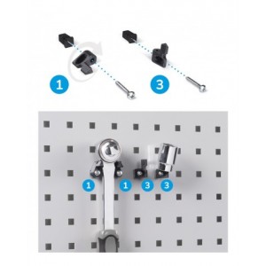 Armadio caricabatterie con ante battenti, pannelli forati, accessori, L1023 x P555 x H2000 mm, PERFOM14042