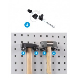 Armadio caricabatterie con ante battenti, pannelli forati, accessori, L1023 x P555 x H2000 mm, PERFOM14042