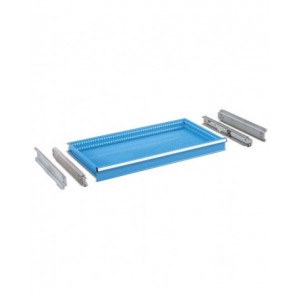 Cassetto per scaffale a estrazione telescopica H 150 mm, blu