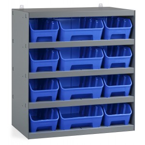 Regal mit 12 Behältern RK Box Air, B500 x T300 x H545 mm