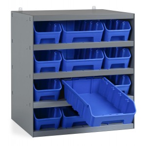 Regal mit 12 Behältern RK Box Air, B500 x T400 x H545 mm