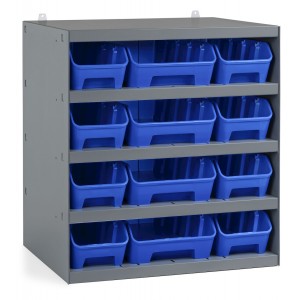 Regal mit 12 Behältern RK Box Air, B500 x T400 x H545 mm