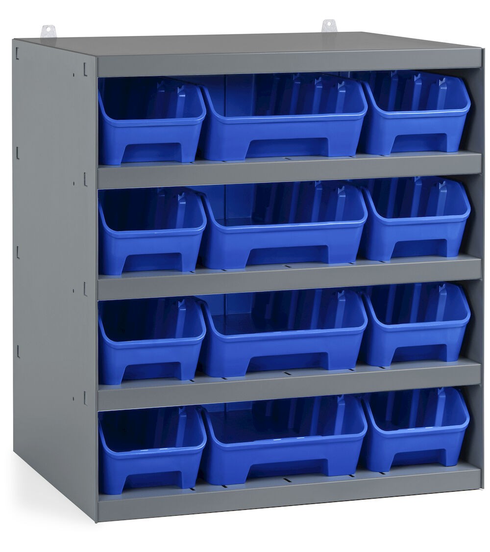 Regal mit 12 Behältern RK Box Air, B500 x T400 x H545 mm