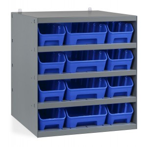 Regal mit 12 Behältern RK Box Air, B500 x T500 x H545 mm