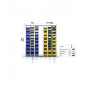 Campata base per scaffale porta contenitori, L360 x P421 x H2003 mm