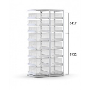 Scaffale aggiuntivo vuoto per cassette 600x400 mm, L960 x P621 x H2003 mm