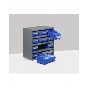 Scaffale con 12 contenitori RK Box Air, L500 x P300 x H545 mm