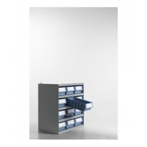 Scaffale a 5 ripiani con 12 cassette RK Box Classic, L500 x P300 x H545 mm