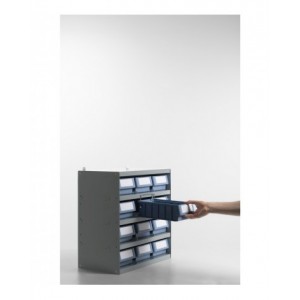 Scaffale a 5 ripiani con 8 cassette RK Box Classic, L500 x P300 x H545 mm