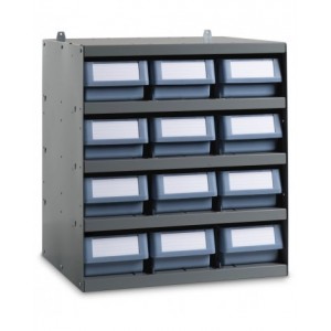 Scaffale a 5 ripiani con 12 cassette RK Box Classic, L500 x P400 x H545 mm