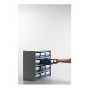 Scaffale a 5 ripiani con 8 cassette RK Box Classic, L500 x P400 x H545 mm