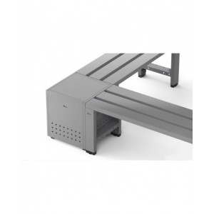 Panchina singola a 3 doghe con schienale, L2000 x P406 x H1900 mm