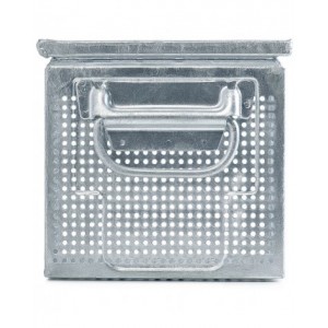 Cassetta metallica forata con maniglie, mis. 272-3, ⌀ foro 4,2 mm,  L325 x P210 x H200 mm