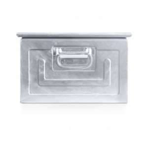 Cassetta zincata a bocca di lupo con traversino, mis. 5P4, L480 x P540 x H300 mm