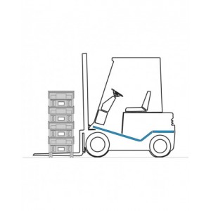 Cassetta zincata a bocca di lupo con slitte e traversino, mis. 5P4, L480 x P540 x H385 mm