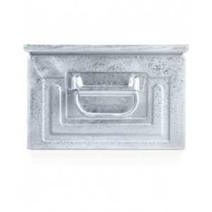 Cassetta zincata a bocca di lupo con doppio traversino, mis. 4, L310 x P510 x H200 mm