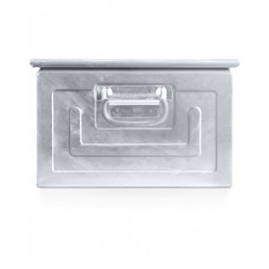 Cassetta zincata a bocca di lupo con doppio traversino, mis. 5P4, L480 x P540 x H300 mm