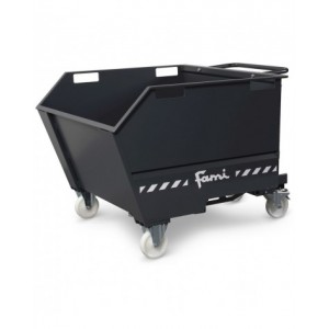 Benna ribaltabile portarottami con ruote, capacità 750 Lt