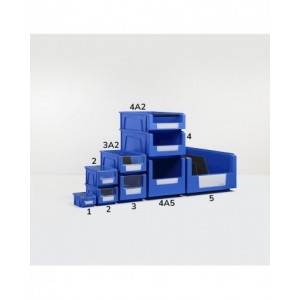 Contenitori in PP a bocca di lupo con fondo nervato Picking Box Mythos, mis. 4A5, L315 x P500 x H300 mm