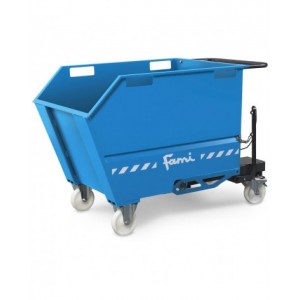 Benna ribaltabile portarottami con ruote, capacità 500 Lt