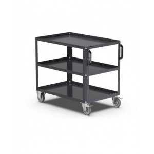 Carrello per officina a 3 ripiani con bordo rialzato, portata 330 kg,  XL