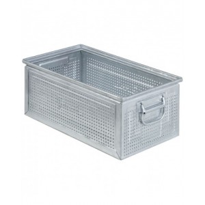 Cassetta metallica forata con maniglie, mis. 272-4, ⌀ foro 4,2 mm, L480 x P315 x H200 mm