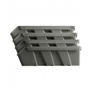 Contenitore  per scaffale in polipropilene riciclato RK Box Air, L141 x P400 x H91 mm