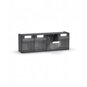 Cassettiera porta minuteria Visual Box, 4 cassetti, grigio antracite, L600 x P178 x H206 mm