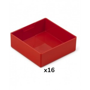 Kit 16 cassette divisorio per cassettiera, L150 x P150 x H52 mm, rosso