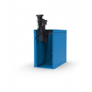 Banco professionale con 4 cassetti, morsa e allacciamenti, 150 cm, blu e antracite