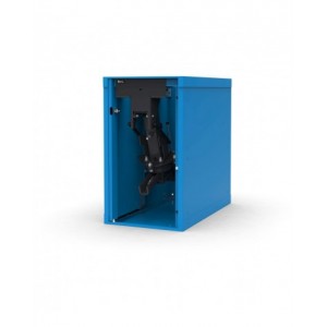 Banco professionale con 8 cassetti porta, ripiano regolabile e morsa, 250 cm, blu e antracite