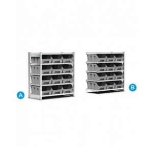 Scaffale aggiuntivo con 12 contenitori a 5 piani, L1028 x P521 x H1111 mm