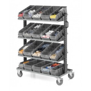 Carrello portaminuteria con 20 contenitori per scaffali RK, Linea 391