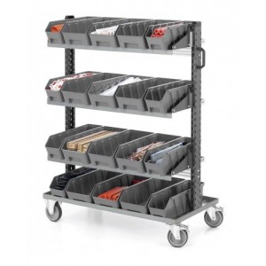 Carrello portaminuteria con 20 contenitori per scaffali RK, Linea 391