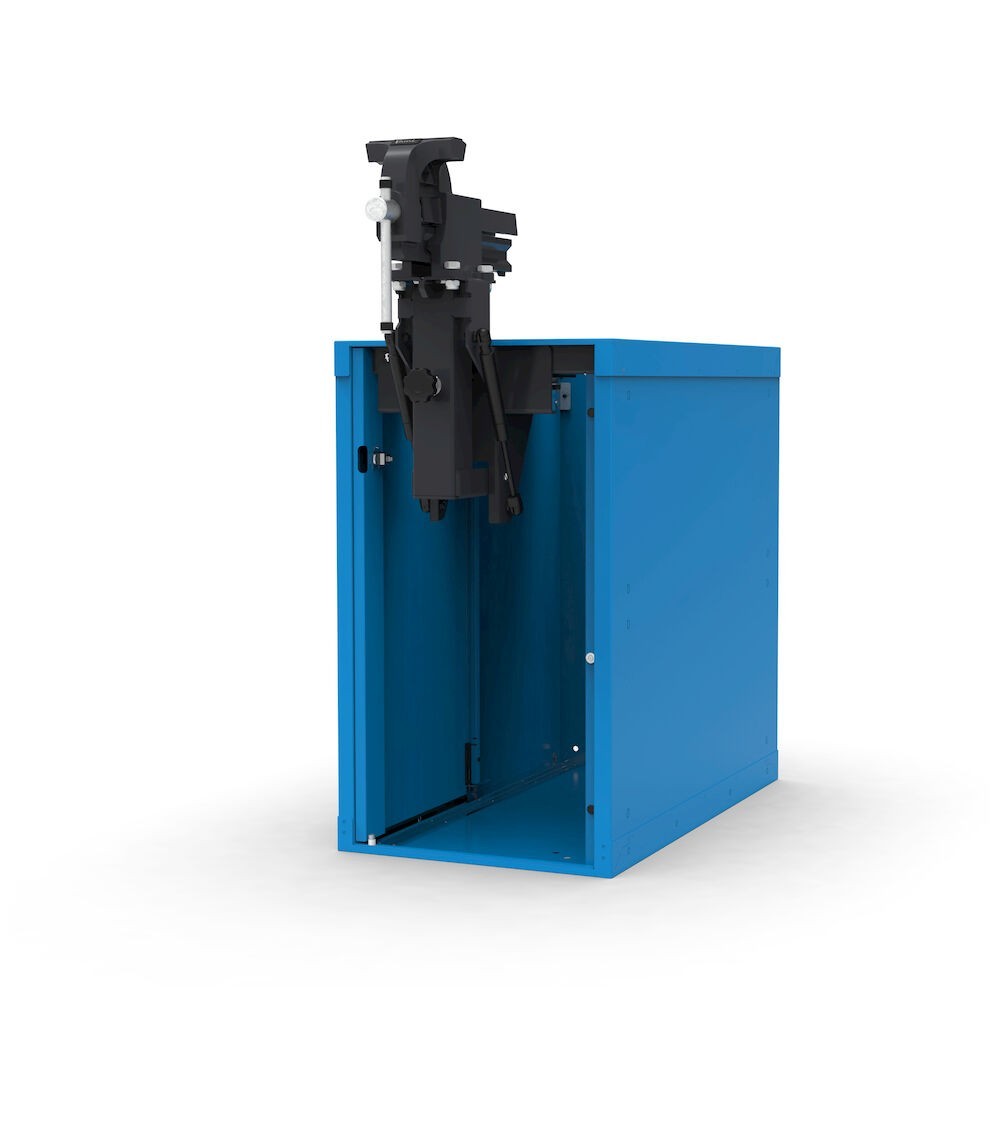 Armadio vuoto per morsa, L408 x P726 x H700 mm, blu