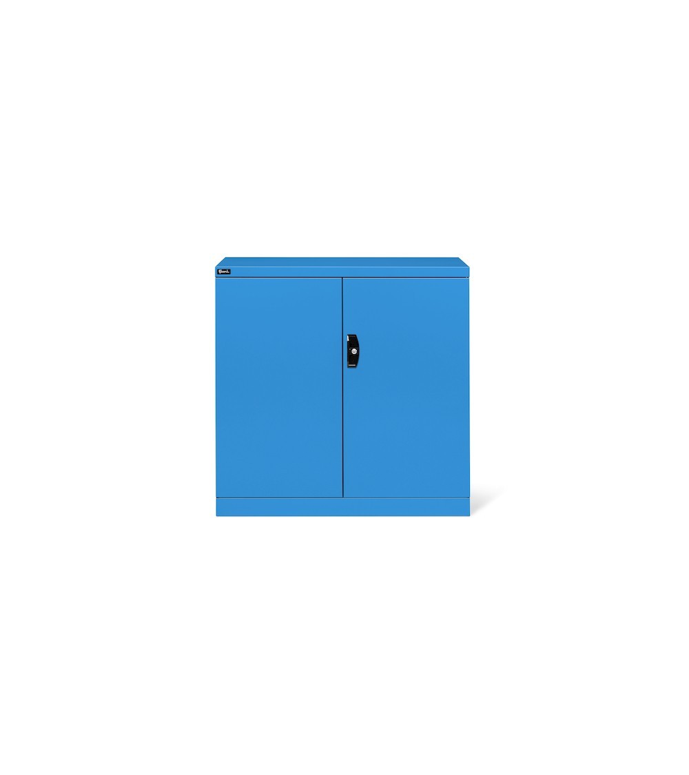 Schrank mit 2 geschlitzten Flügeltüren, 2 Fachböden, blau, PERFOM12024
