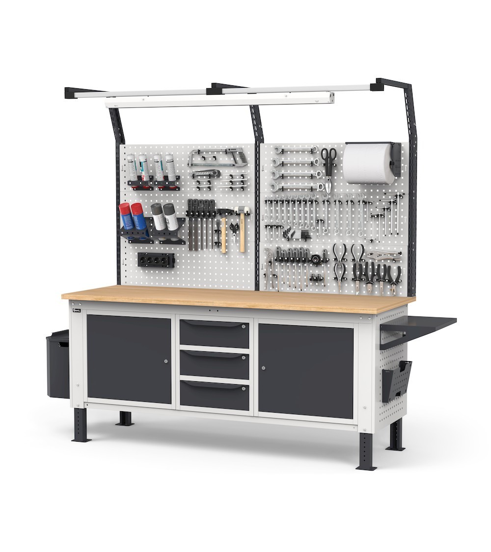 Komplette verstellbare Werkbank WORK2043, 220cm